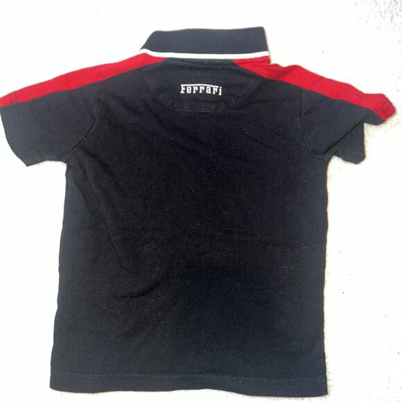 Scuderia Ferrari Kid Black Red White Short Sleeve Polo Shirt Size 2T Toddler - Picture 3 of 5